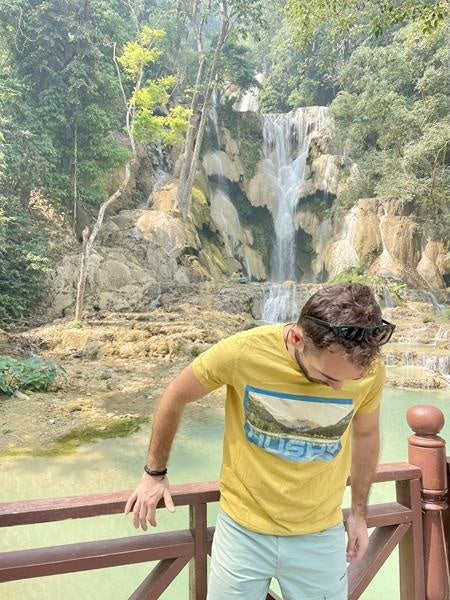 Herren T-Shirt aus Baumwolle Tee Lake M