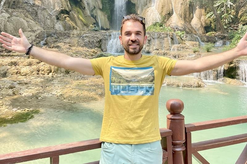 Herren T-Shirt aus Baumwolle Tee Lake M