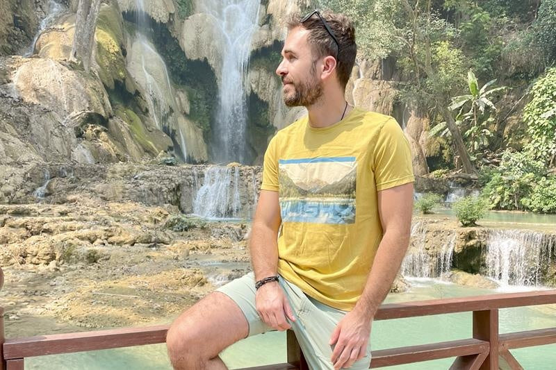 Herren T-Shirt aus Baumwolle Tee Lake M