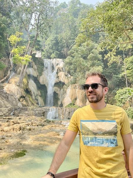 Herren T-Shirt aus Baumwolle Tee Lake M