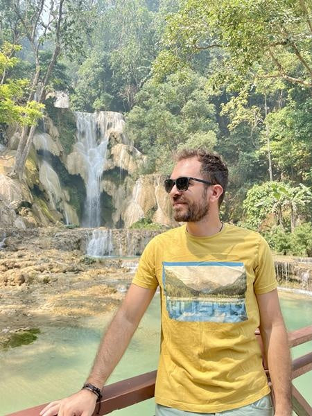 Herren T-Shirt aus Baumwolle Tee Lake M