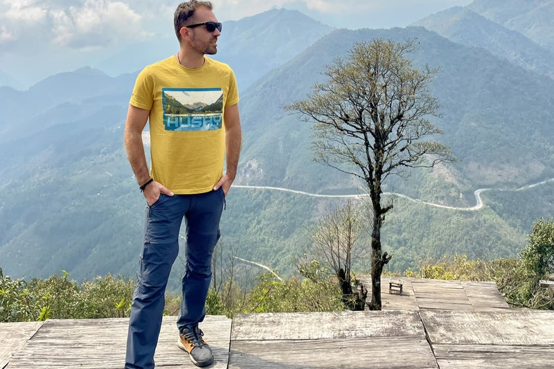 Herren T-Shirt aus Baumwolle Tee Lake M