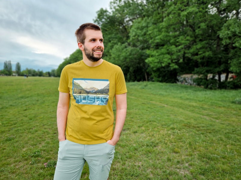 Herren T-Shirt aus Baumwolle Tee Lake M