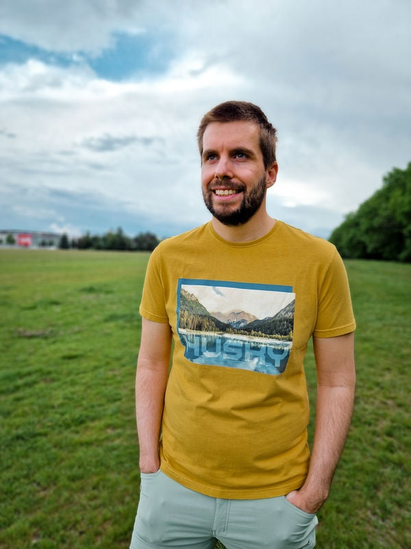 Herren T-Shirt aus Baumwolle Tee Lake M