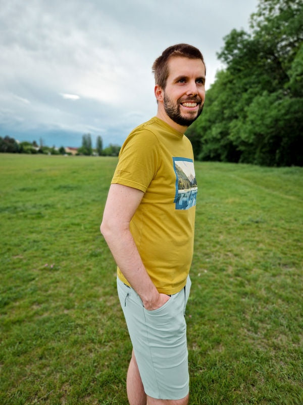 Herren T-Shirt aus Baumwolle Tee Lake M