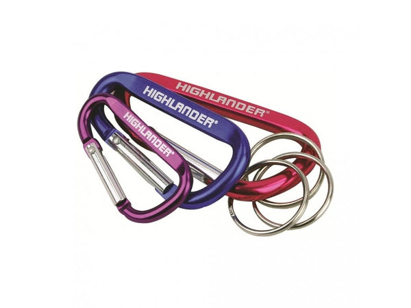 Accessoires HIGHLANDER Karabiner und Ringe 3 Stück