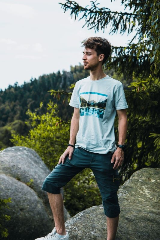 Herren T-Shirt aus Baumwolle Tee Lake M
