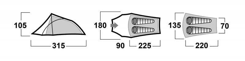Expeditionszelt für 2 Personen Flame 2