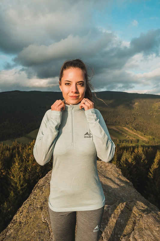 Merino-Thermounterwäsche T-Shirt Merow Zip L