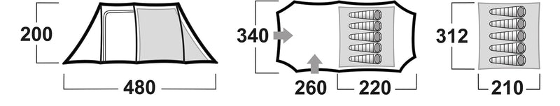 Familienzelt für 5 Personen Bolen Dural für 5 Personen