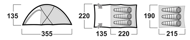 Expeditionszelt für 3 Personen Felen 3-4