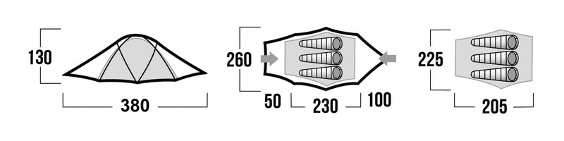 Expeditionszelt für 3 Personen Fighter 3-4