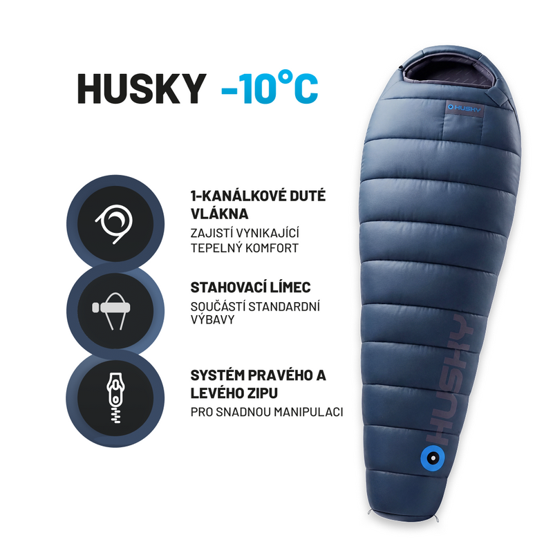 Synthetischer 3-Jahreszeiten-Schlafsack Husky